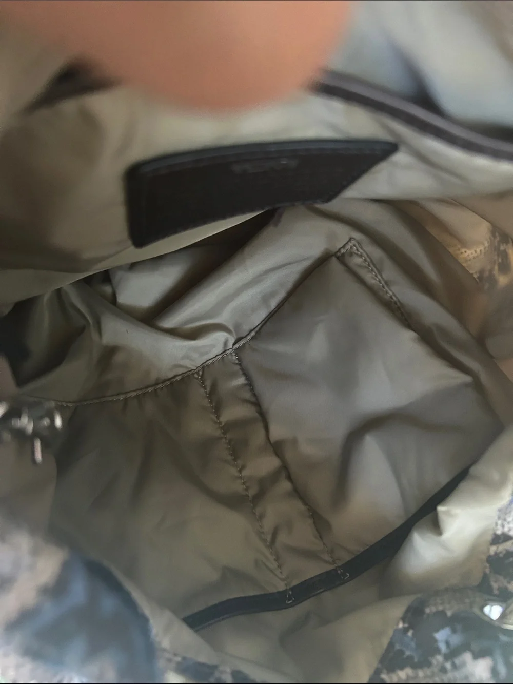 Tumi Snake-Print Backpack in Brown and Blue